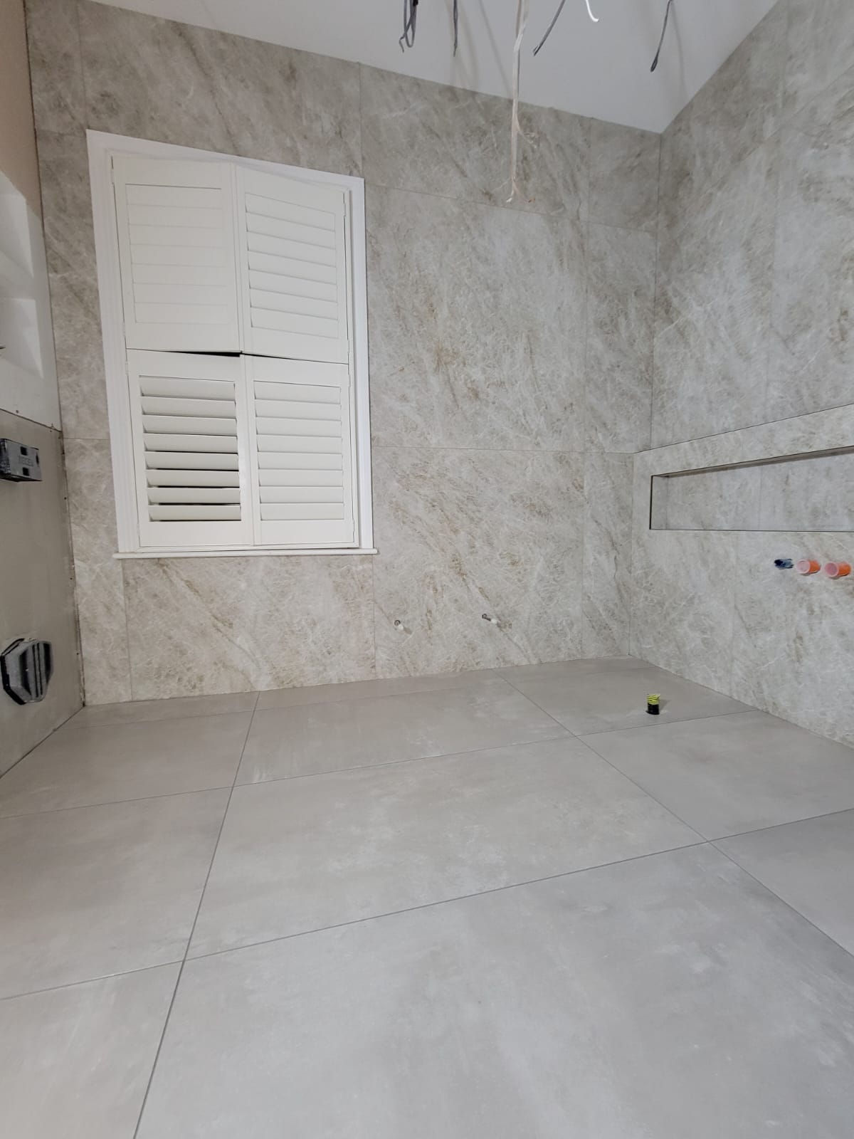 New electric underfloor heating, wall and floor tiling in Clapham, after